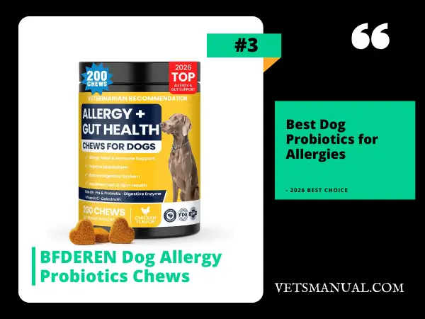 BFDEREN Dog Allergy Probiotics Chews (200ct Bulk Pack)
